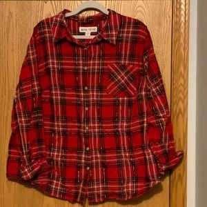 Ava and viv button down plaid long sleeve size 3x